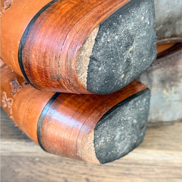 Gypsy Rose Texas Rhinestone Embellished Brown Leather Western Cowboy Boots - Picture 8 of 10